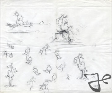 Sketches of Alfred J. Kwak and other characters © The Harald Siepermann Archive