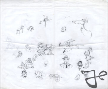 Sketches of Alfred J. Kwak and other characters © The Harald Siepermann Archive