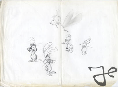 Sketches of Alfred J. Kwak and other characters © The Harald Siepermann Archive