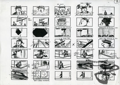 Escape from Toontown storyboard page B © Amblin Entertainment / Universal Pictures / Disney Enterprises, Inc