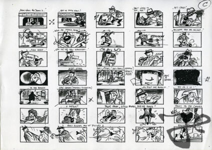Escape from Toontown storyboard page C © Amblin Entertainment / Universal Pictures / Disney Enterprises, Inc