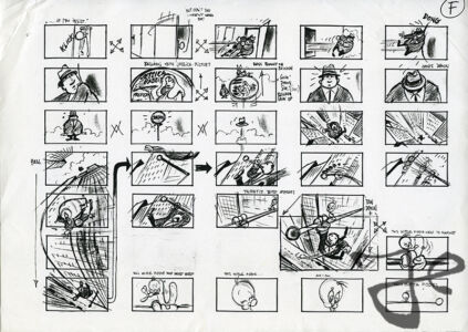Escape from Toontown storyboard page F © Amblin Entertainment / Universal Pictures / Disney Enterprises, Inc