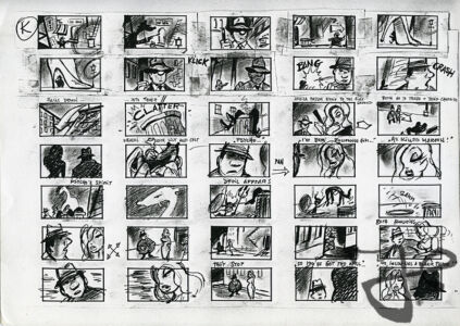Escape from Toontown storyboard page K © Amblin Entertainment / Universal Pictures / Disney Enterprises, Inc