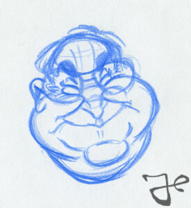 Caricature of Helmut Kohl by Harald Siepermann © The Harald Siepermann Archive